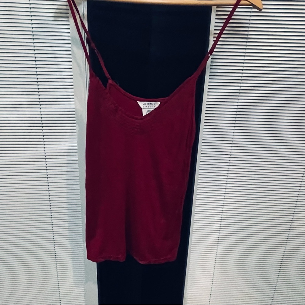 George Stretch Spaghetti Strap Tank Red